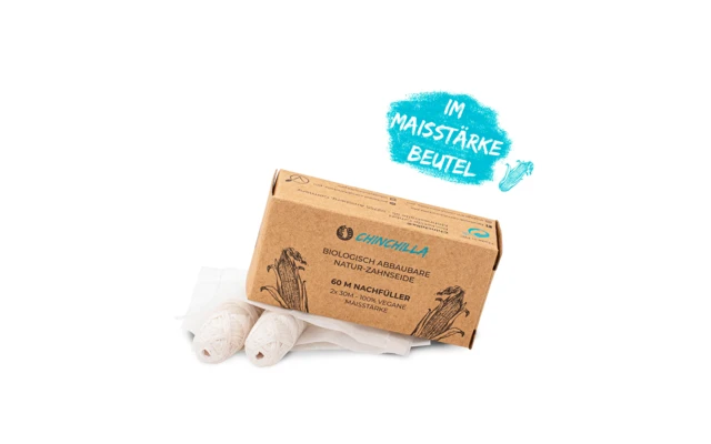 Chinchilla Vegane Zahnseide Nachfüller Plastikfrei 2 X 30 Meter 4 Chinchilla Vegane Zahnseide Nachfüller Plastikfrei 2 X 30 Meter – Bild 2