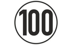 Schütz Aufkleber 100 Kmh Weiß 200 Mm